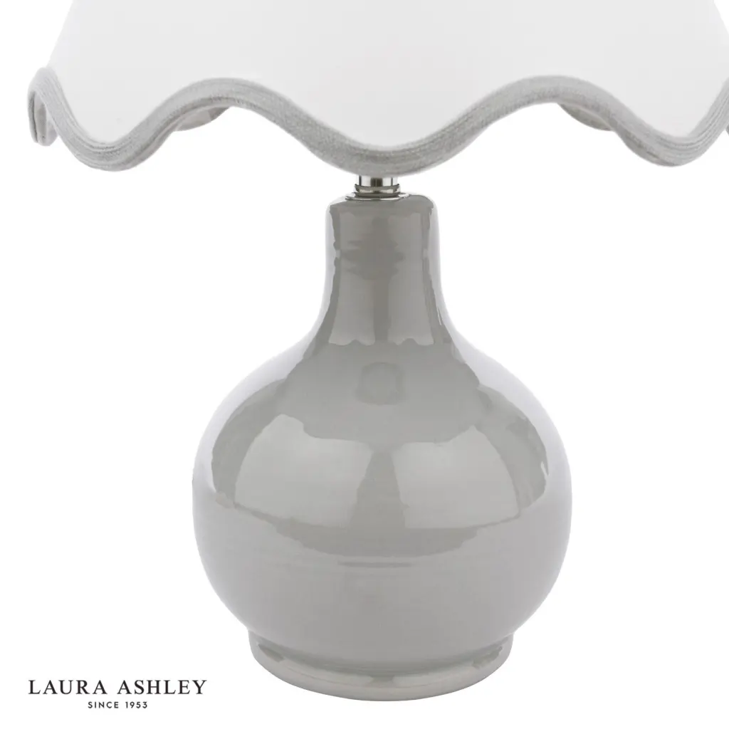 Bramhope Grey Ceramic Table Lamp C/W Shade