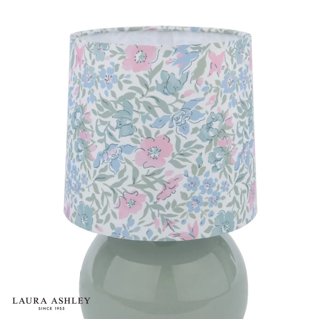 Sherston Green & Blue Table Lamp C/W Patterned Shade