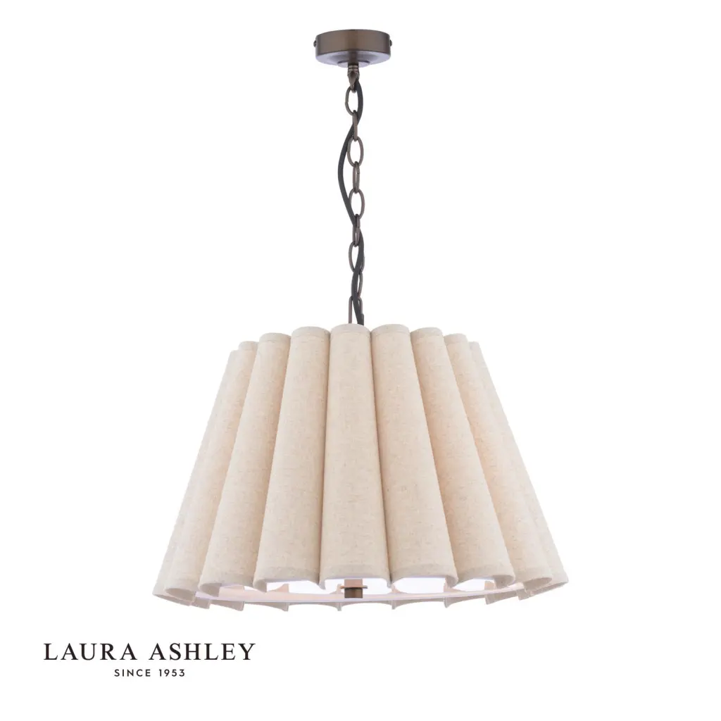 Holwell Antique Bronze Pendant with Natural Shade