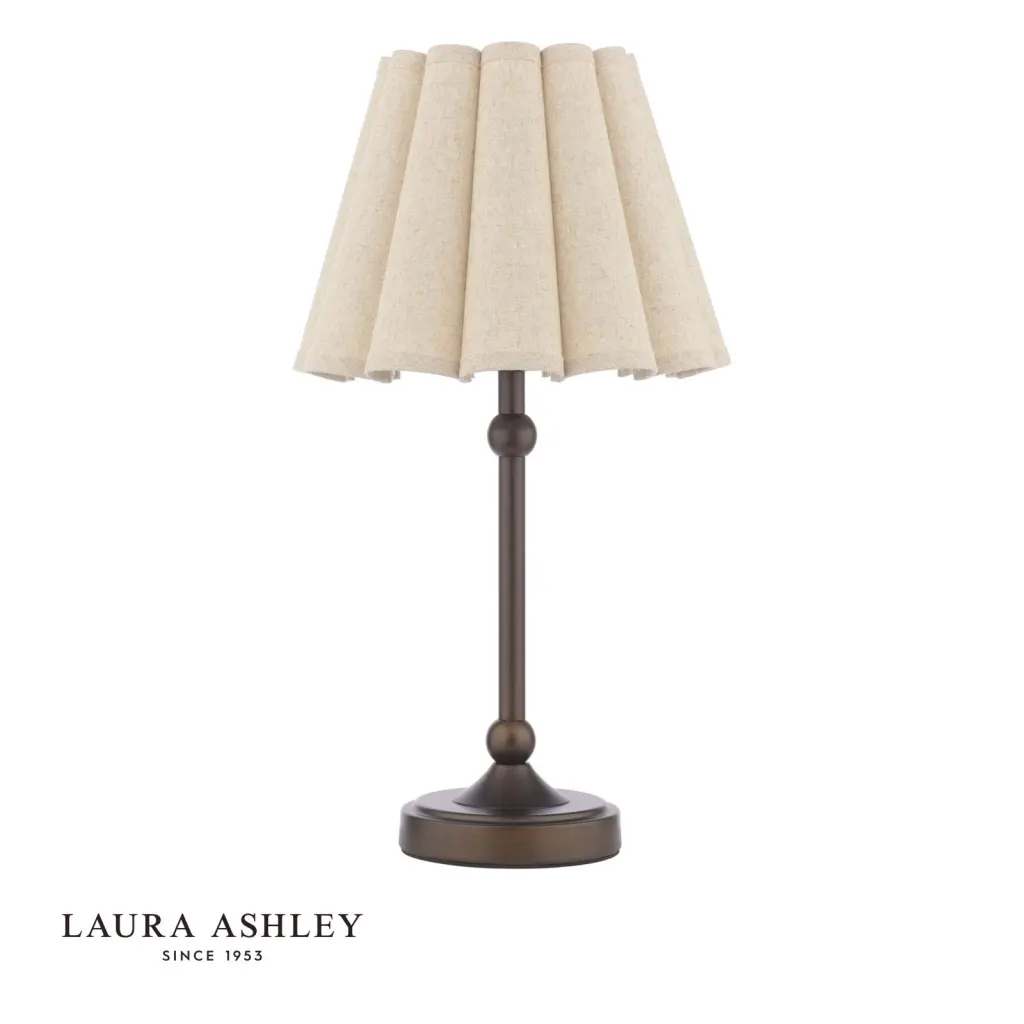 Holwell Antique Bronze Table Lamp C/W Natural Shade