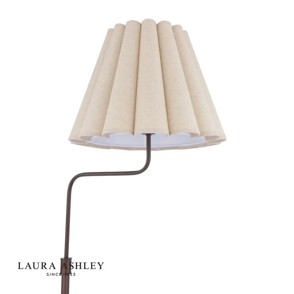 Holwell Antique Bronze Floor Lamp C/W Natural  Shade