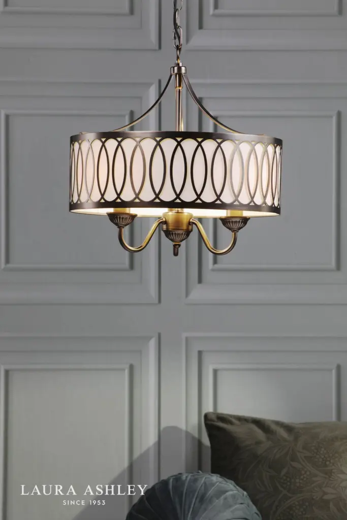 Allerford 3 Light Bronze Pendant with Taupe Shade