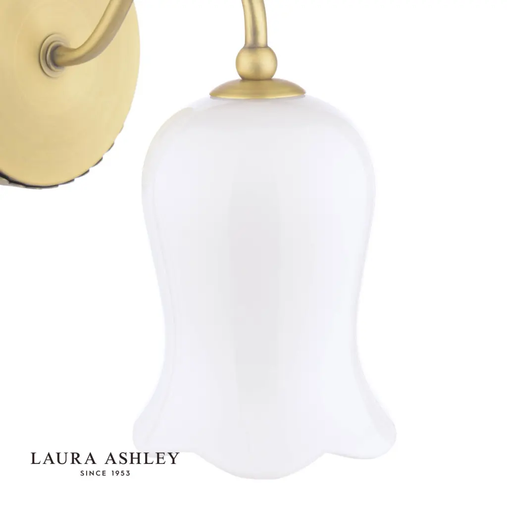 Lidsell Antique Brass Wall Fitting with Opal Glass