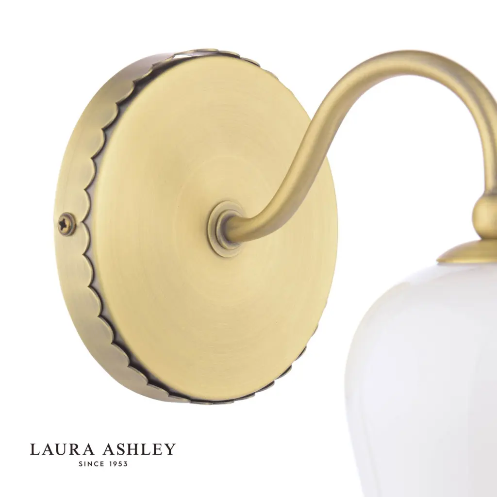 Lidsell Antique Brass Wall Fitting with Opal Glass