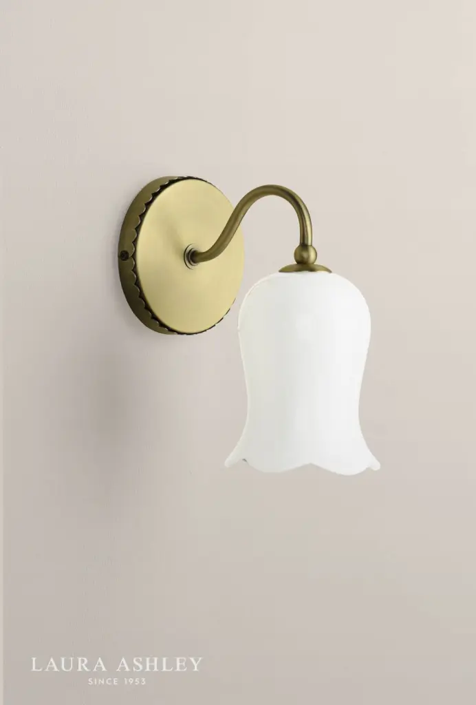 Lidsell Antique Brass Wall Fitting with Opal Glass