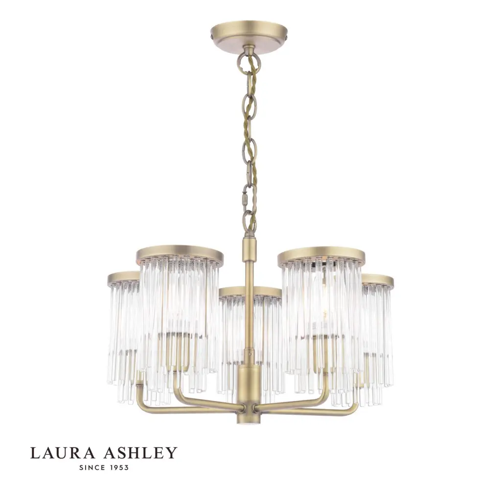 Hilcote 5 Light Antique Brass Ceiling Pendant