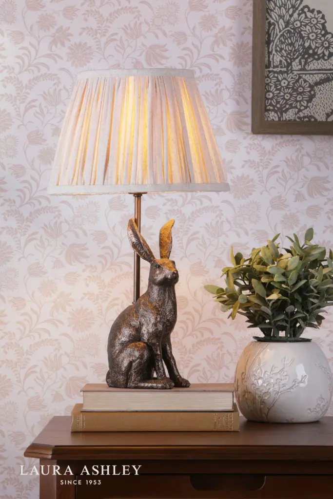 Antique Bronze Hare Table Lamp C/W Shade