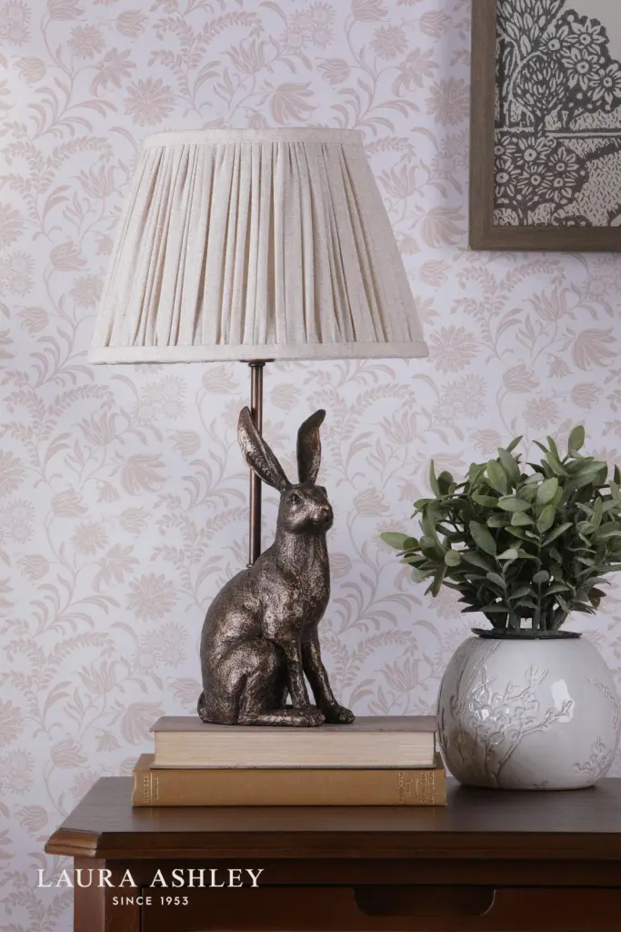 Antique Bronze Hare Table Lamp C/W Shade