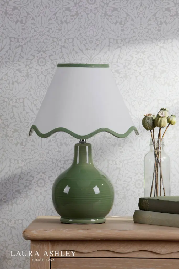 Bramhope Green Ceramic Table Lamp C/W Shade