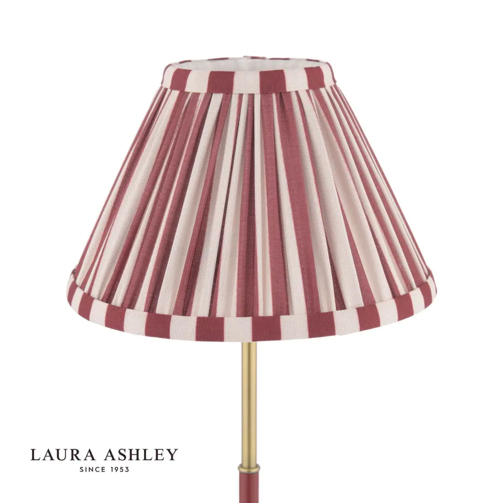 Denwick Antique Brass Table Lamp C/W Red Shade