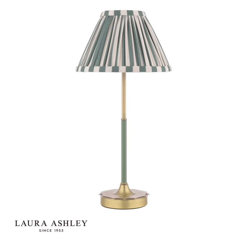 Denwick Antique Brass Table Lamp C/W Green Shade