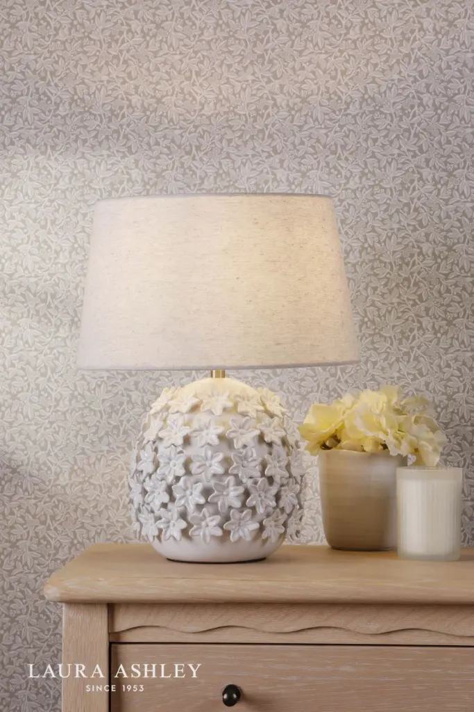 Ingham White Ceramic Table Lamp C/W Shade