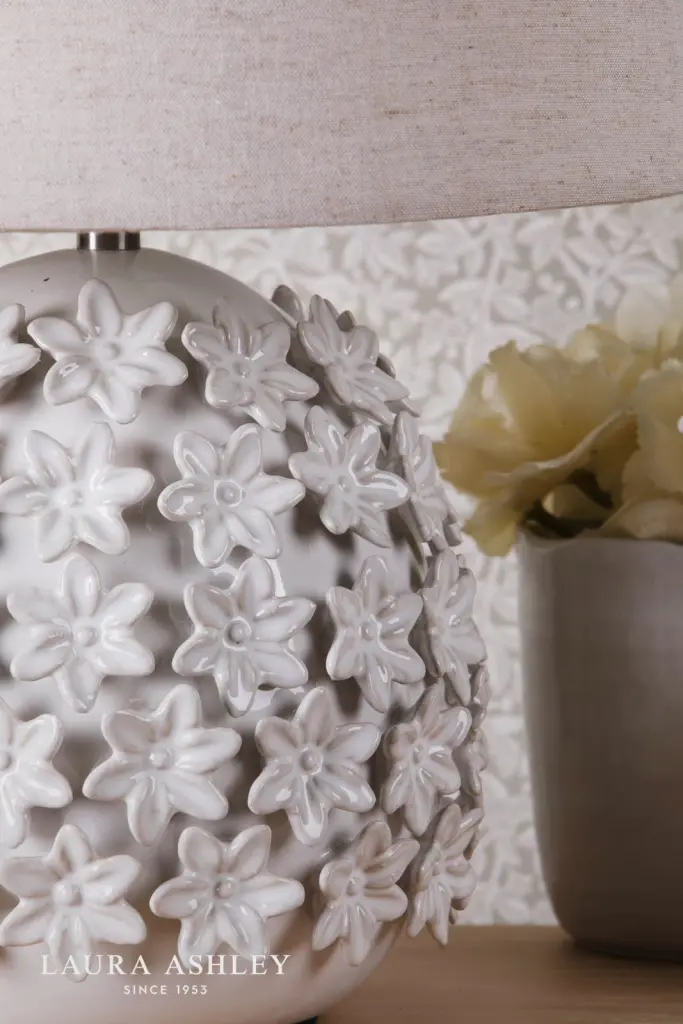 Ingham White Ceramic Table Lamp C/W Shade