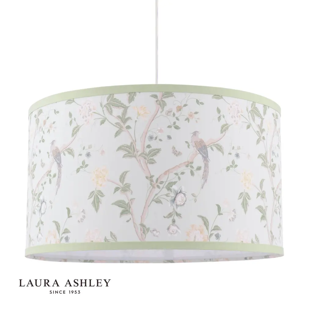 Summer Palace Green Cotton Drum Shade