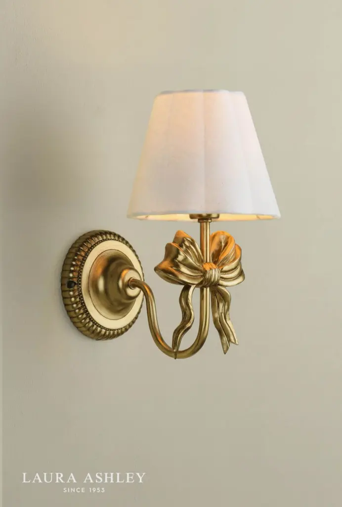 Larkfield Antique Gold Bow Wall Light C/W Shade