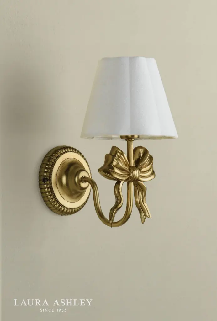 Larkfield Antique Gold Bow Wall Light C/W Shade