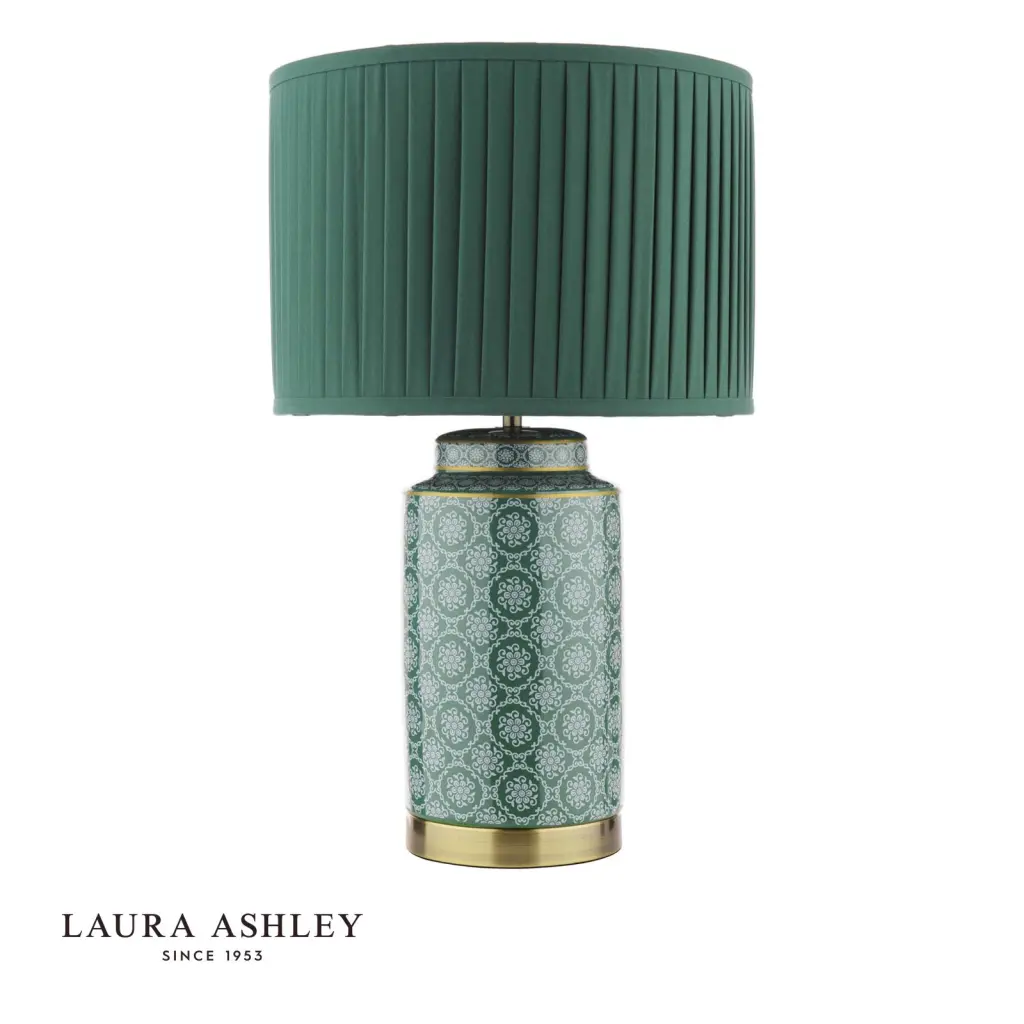 Knipton Antique Brass & Green Table Lamp C/W Shade