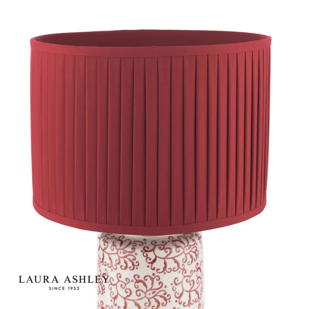 Knipton Antique Brass & Red Table Lamp C/W Shade