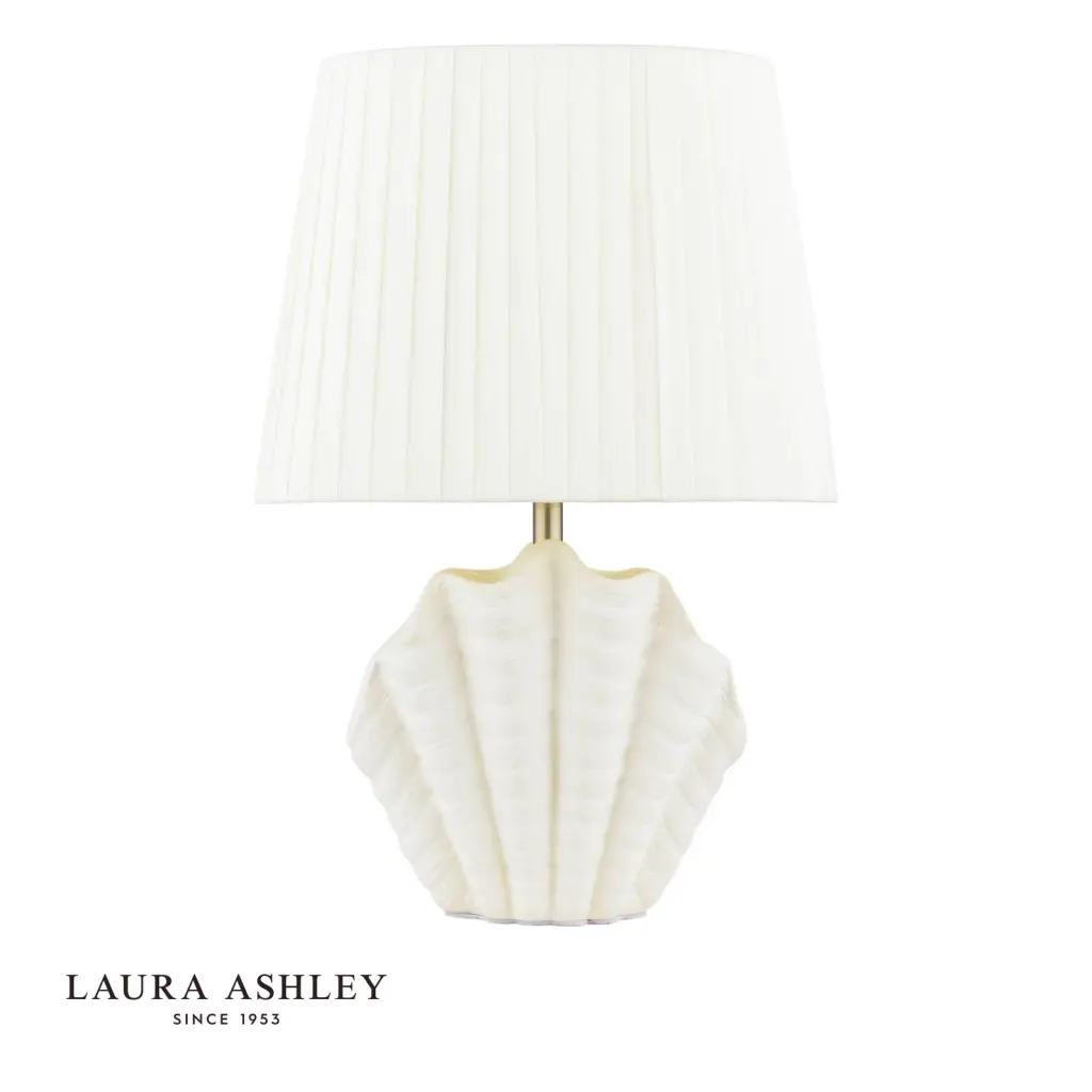 Shell White Ceramic Table Lamp C/W Shade