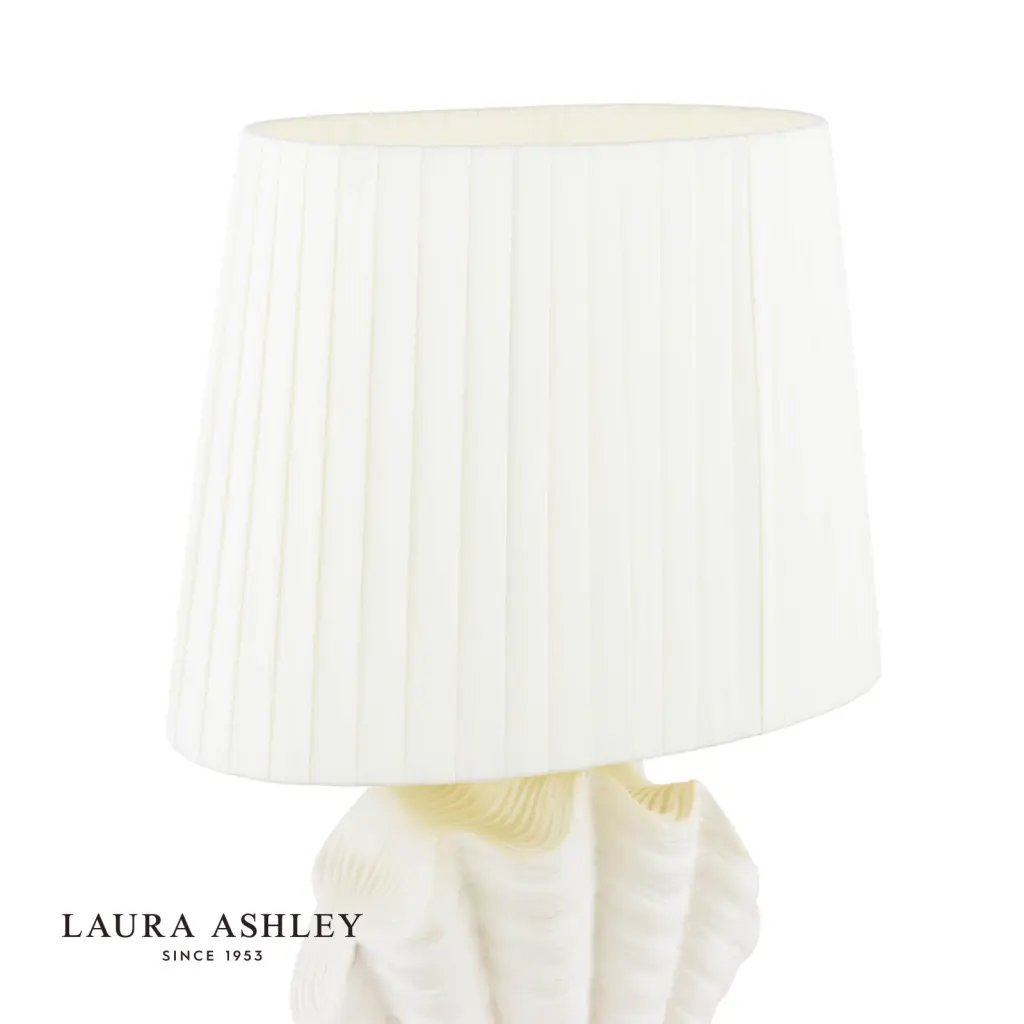 Shell White Ceramic Table Lamp C/W Shade