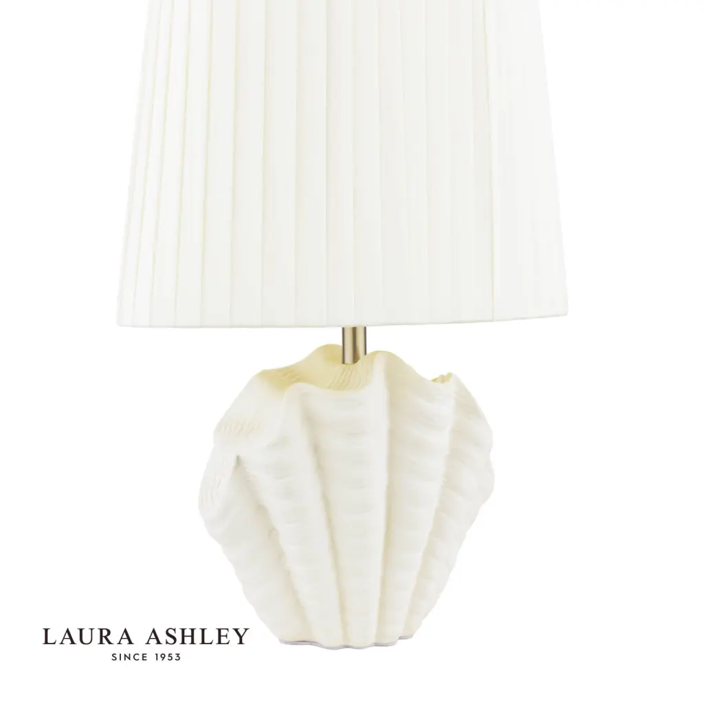 Shell White Ceramic Table Lamp C/W Shade
