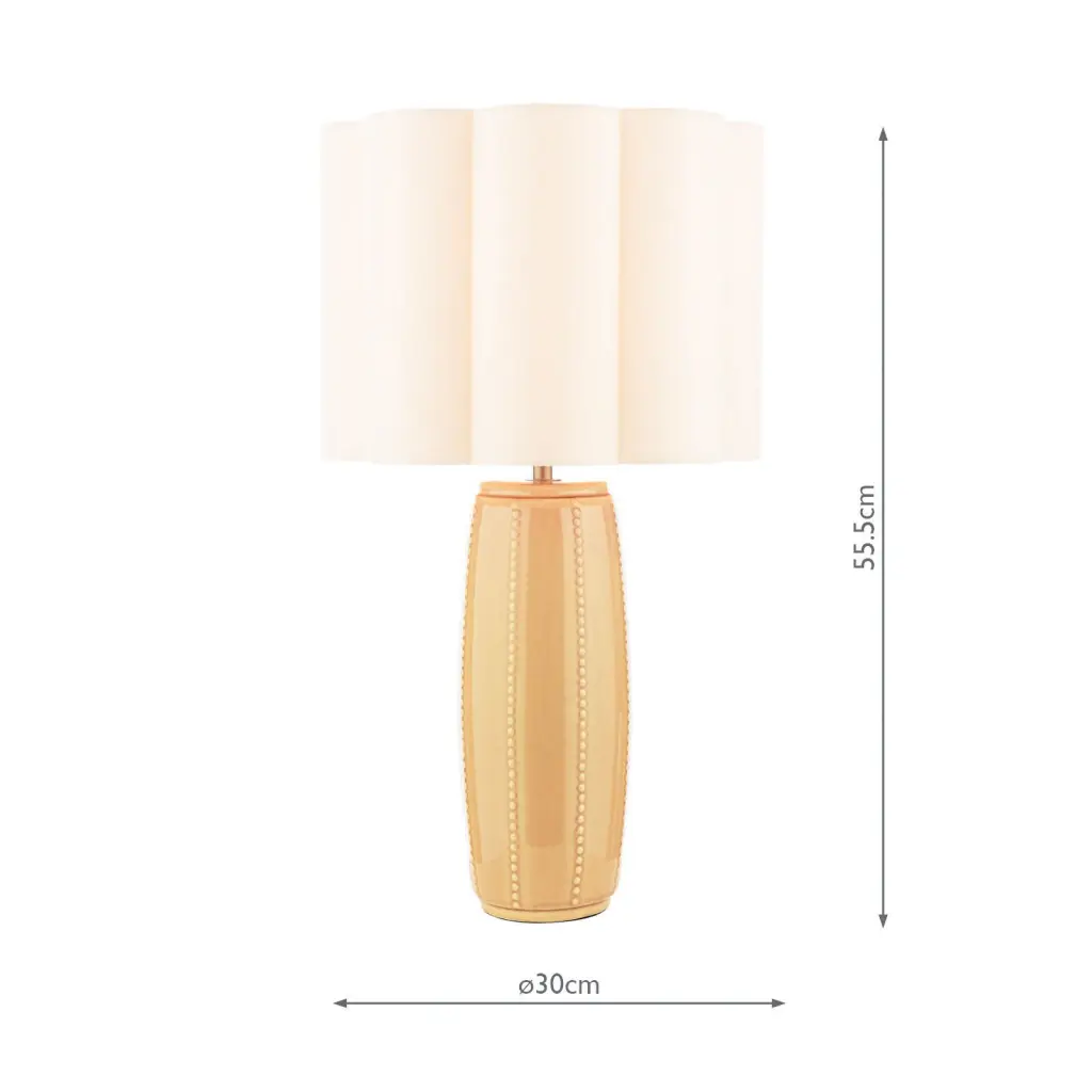 Littleton Yellow Ceramic Table Lamp C/W Shade