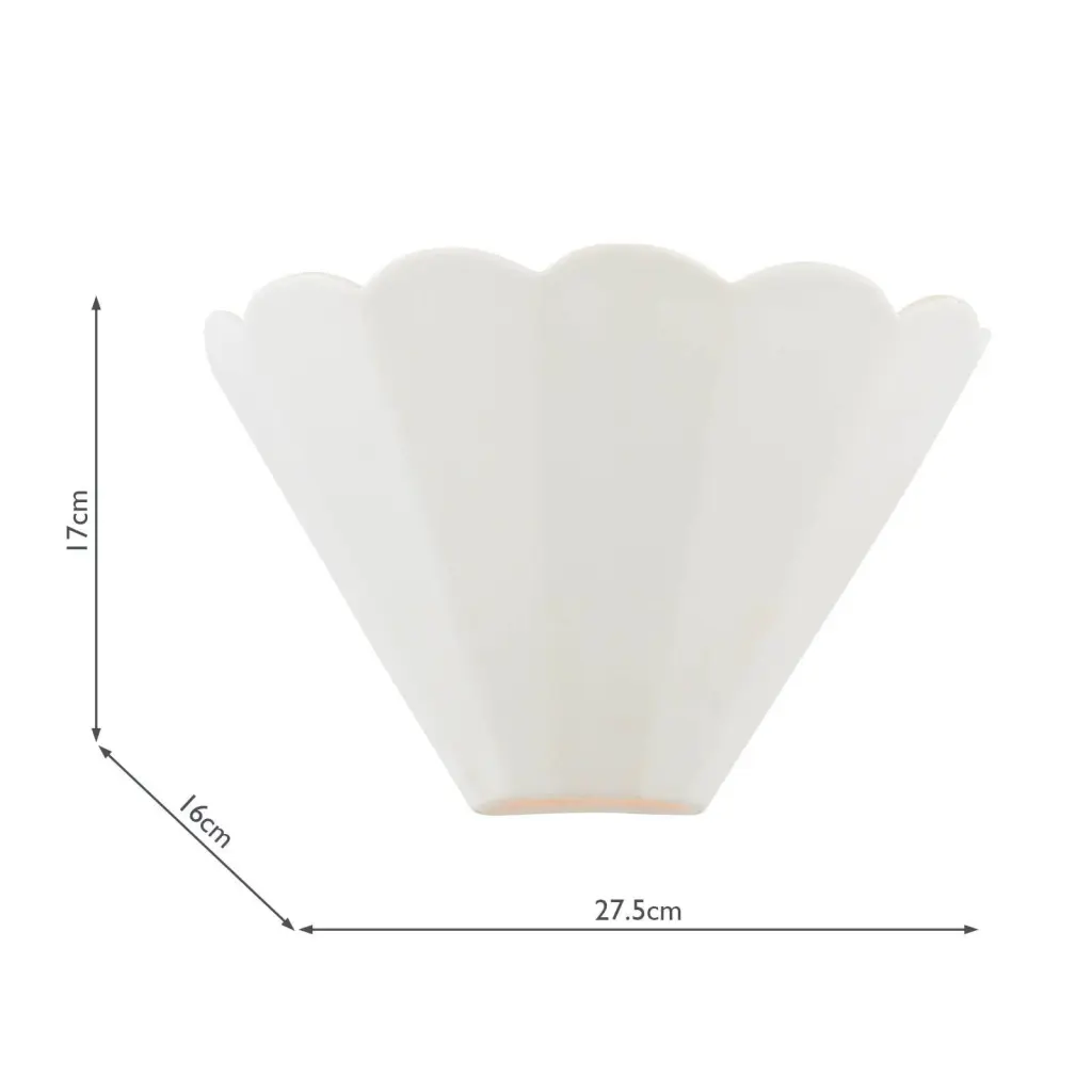 Scallop White Ceramic Wall Light