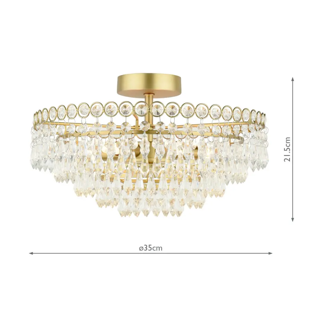 Enid Antique Brass Semi Flush Fitting