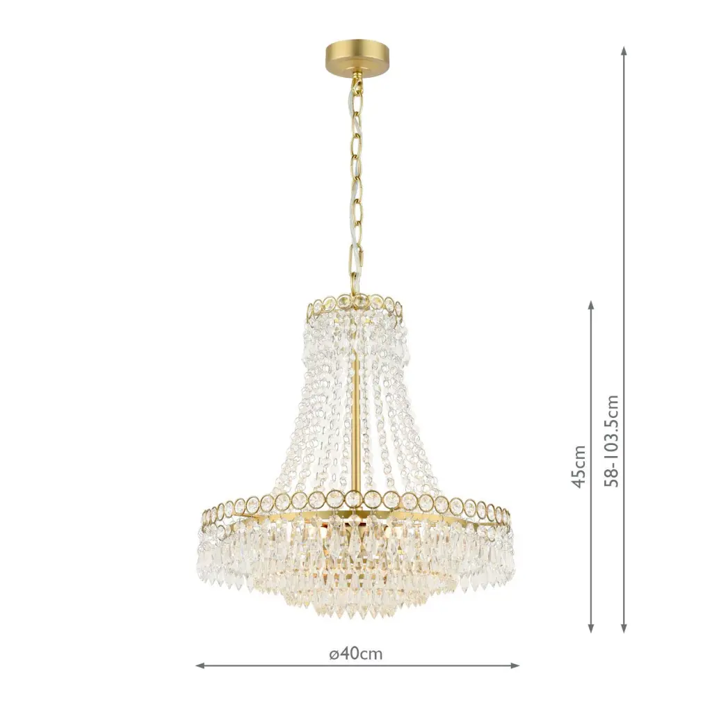 Enid Small Antique Brass Chandelier