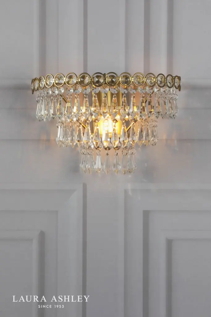 Enid Faceted Glass & Antique Brass Wall Light