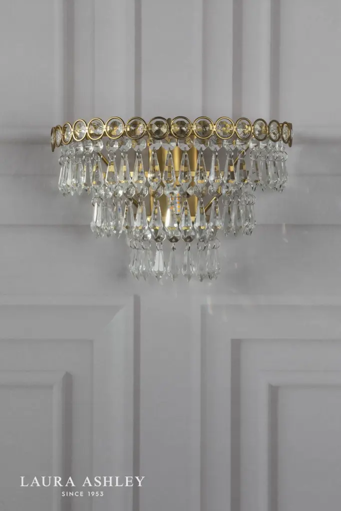 Enid Faceted Glass & Antique Brass Wall Light