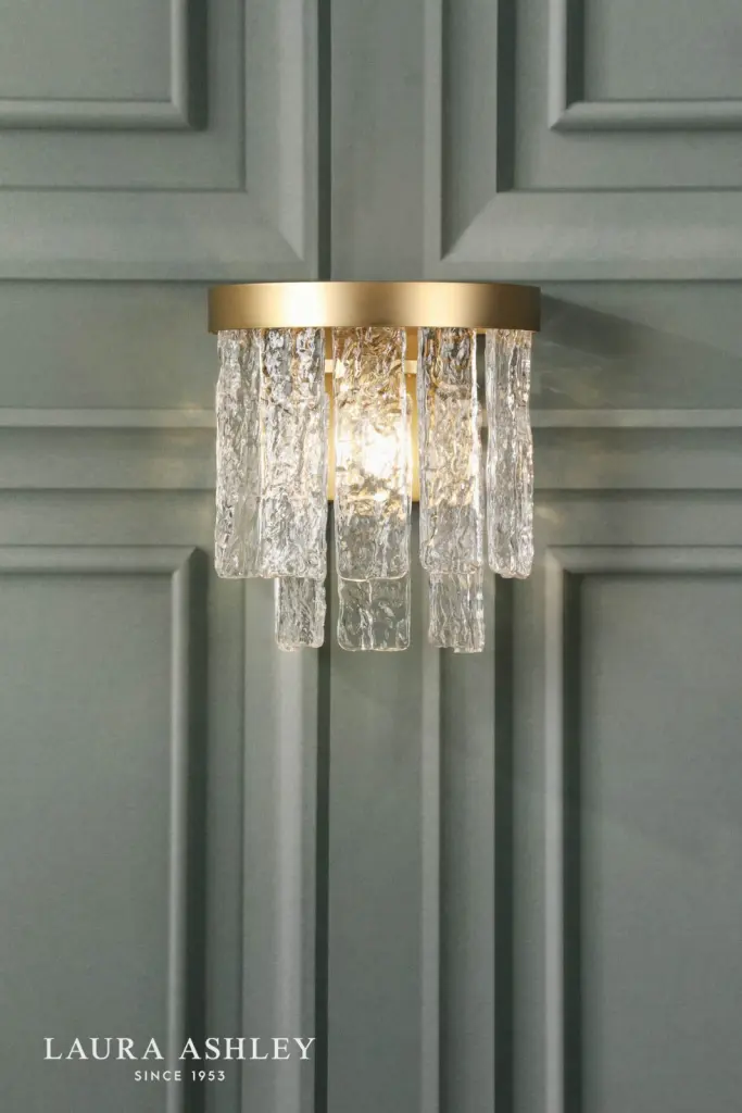 Durnsford Brass & Textured Glass Wall Light