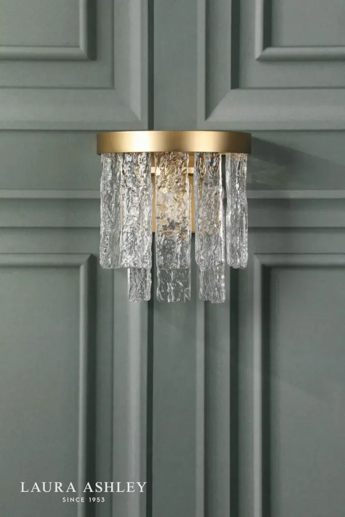 Durnsford Brass & Textured Glass Wall Light