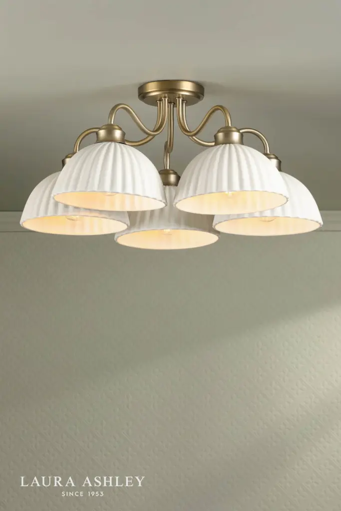 Durford 5 Light Semi-Flush Matt Antique Brass