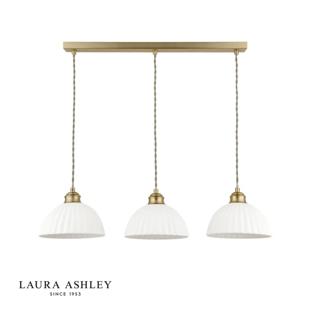 Durford 3 Light Bar Pendant with White Ceramic Shades