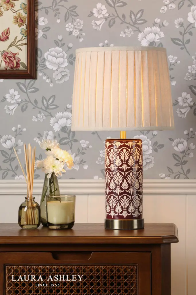 Medlock Purple Ceramic Table Lamp C/W Shade