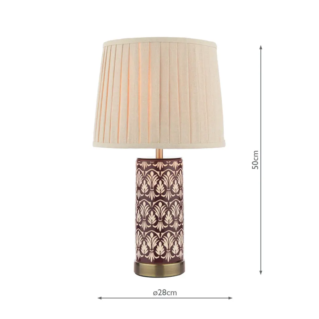 Medlock Purple Ceramic Table Lamp C/W Shade