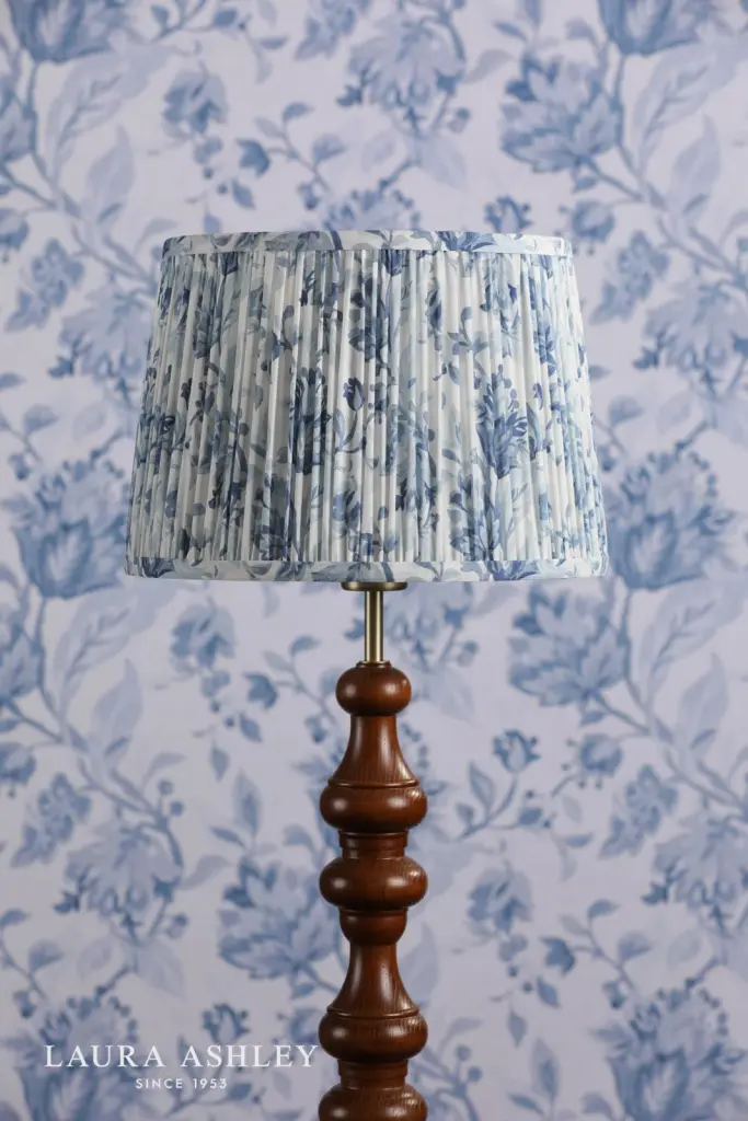 Adwick Blue Cotton Tapered Drum Shade 30cm