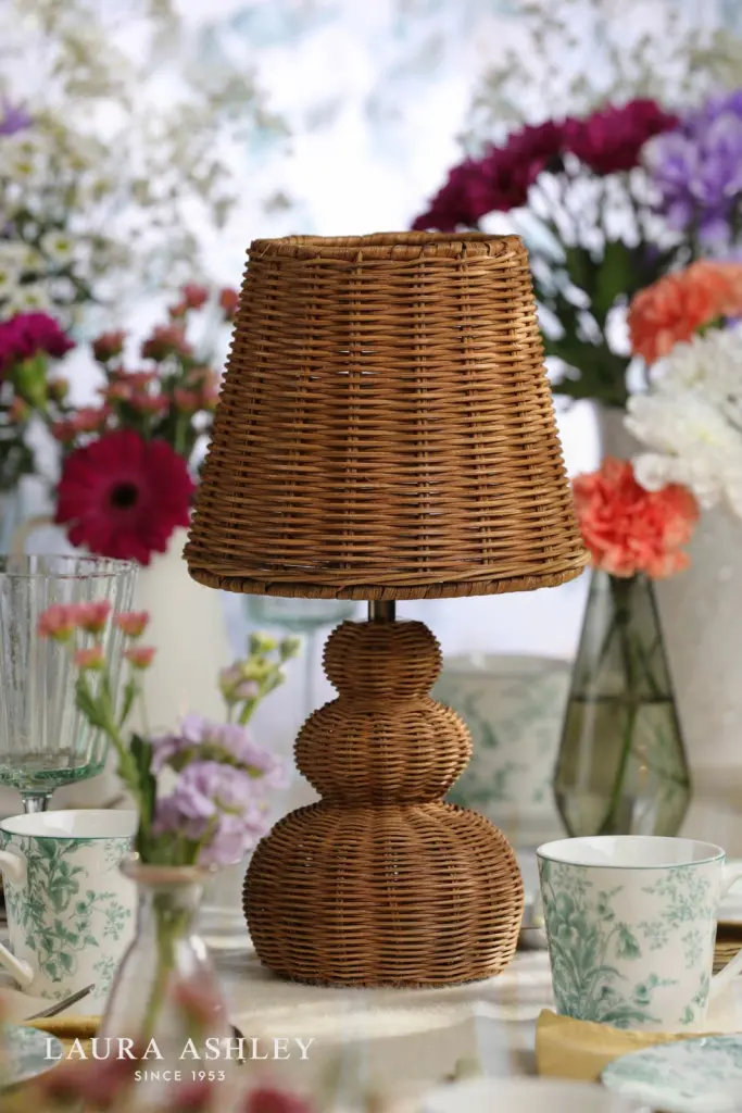 Hasfield Rechargeable Rattan Table Lamp C/W Shade