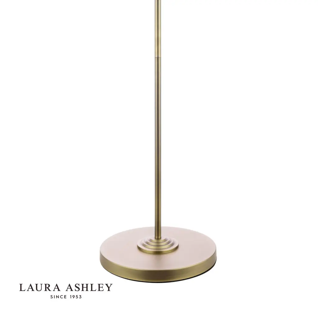 Sorrento 3 Light Antique Brass Floor Lamp With Natural Shade