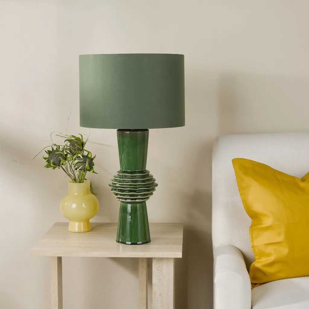 Lagle Green Table Lamp C/W Shade