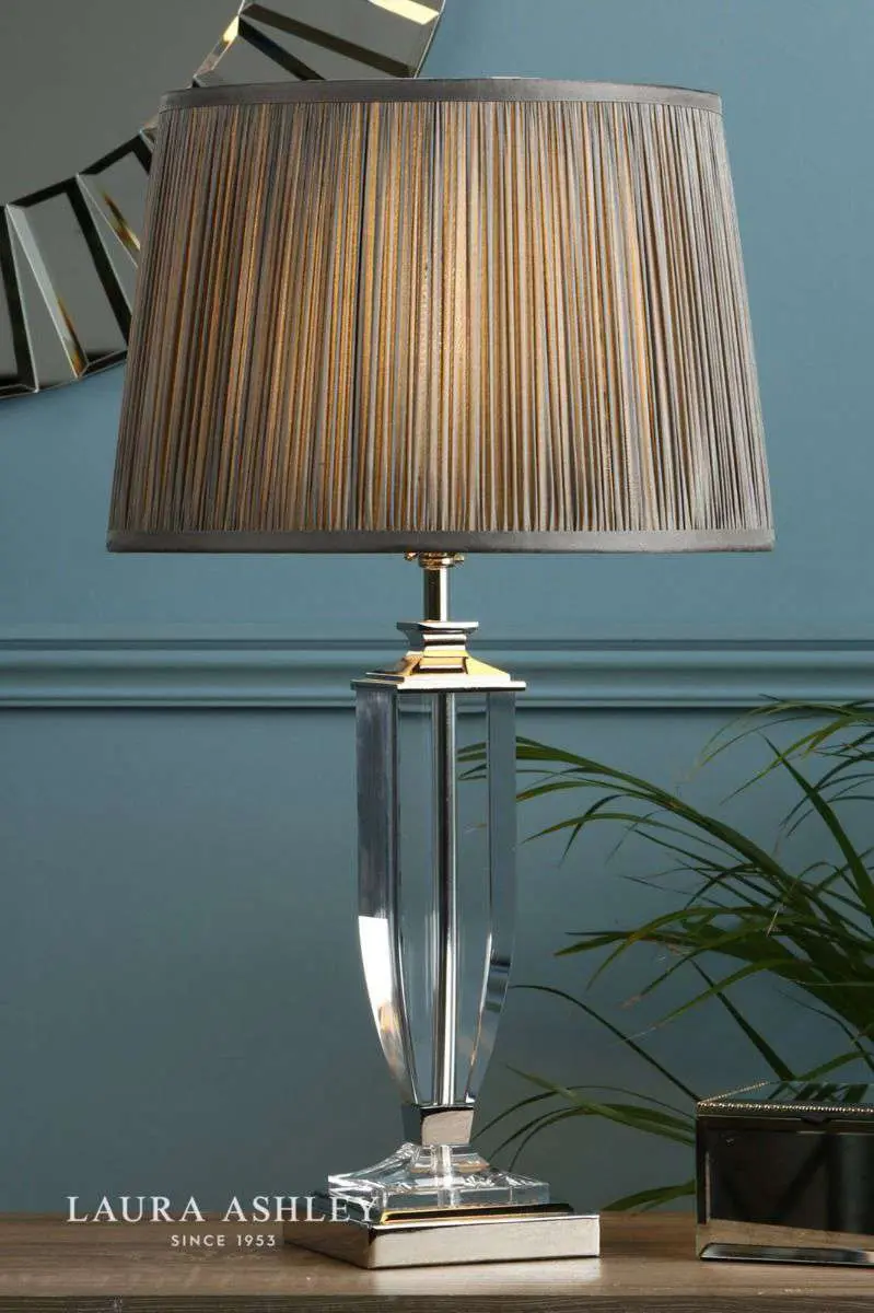 Laura Ashley Carson Polished Nickel & Crystal Table Lamp Base Medium