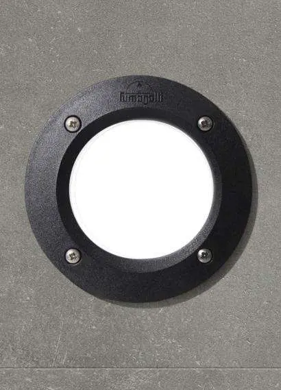 Leti 100 3W Round Black Recessed Wall Light