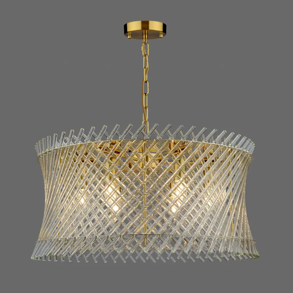 Loire 6 Light Natural Brass Pendant
