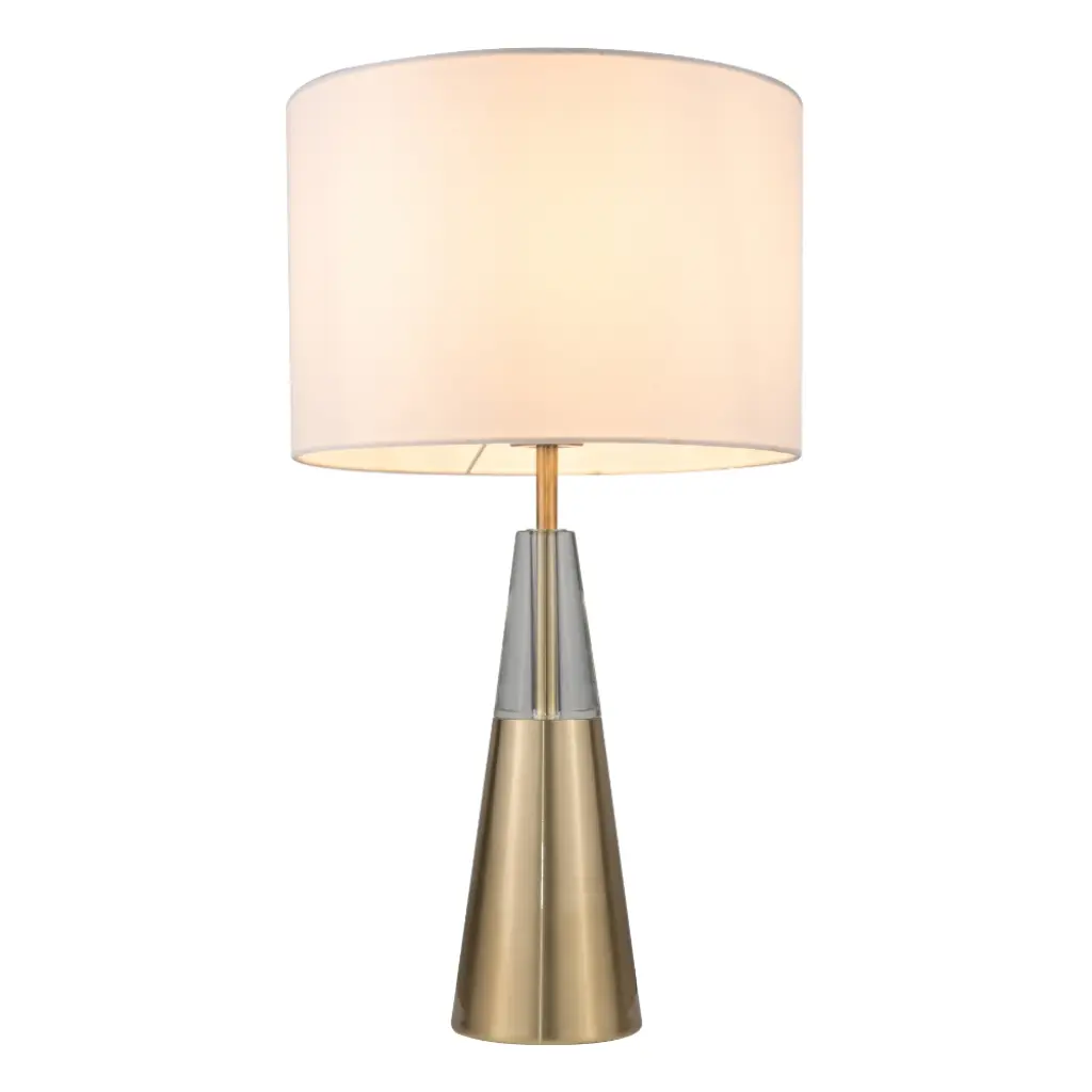 Lola Satin Gold Table Lamp C/W Shade