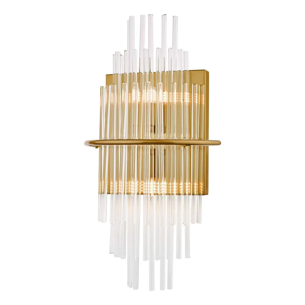Lukas Wall Light in Antique Gold & Glass