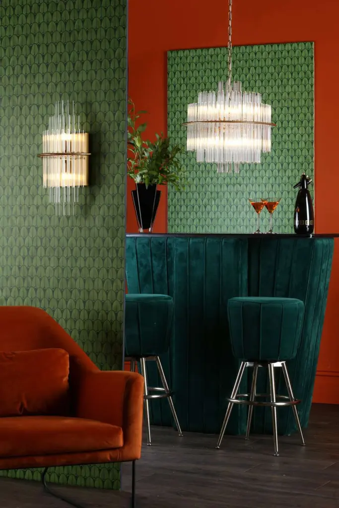 Lukas Wall Light in Antique Gold & Glass