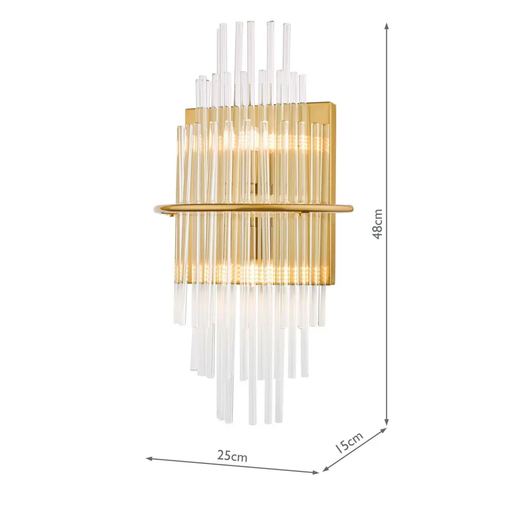 Lukas Wall Light in Antique Gold & Glass
