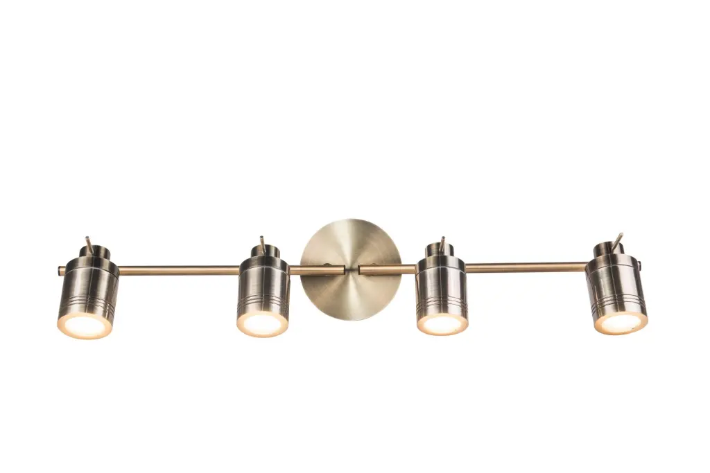 Luxo 4 light Spotlight Bar in Antique Brass