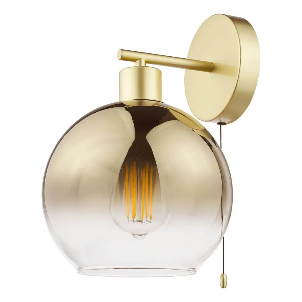 Lycia Satin Gold & Gold Ombre Glass Wall Light